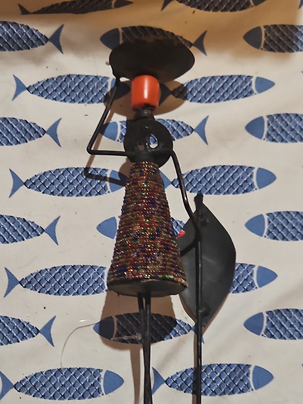 Beaded Cone Bell Hanging Decor - Multicolor
